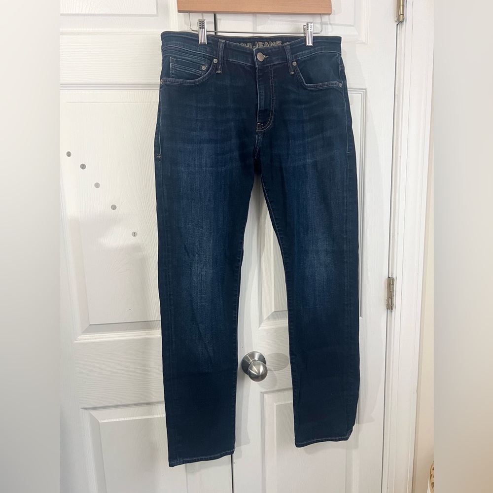 Mavi Jeans Marcus Slim Straight Leg Dark Wash Stretch Jeans Mens 34x32